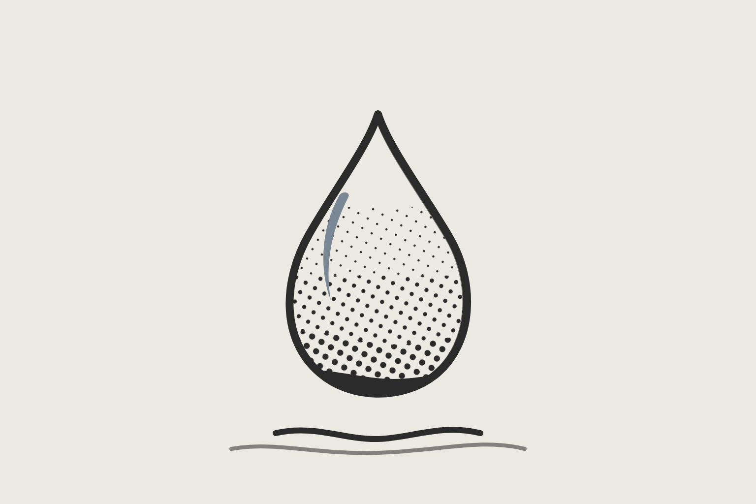 Illustration in a hand-printed ink style in charcoal ink on stone with a slate spot.